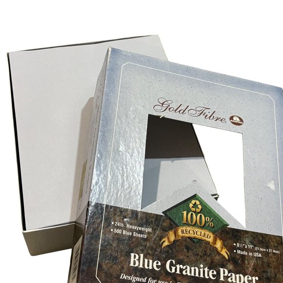 Gold Fibre Blue Granite Recycled Paper 8.5" X 11" 24lb 500 Sheets Heavyweight - Picture 2 of 4